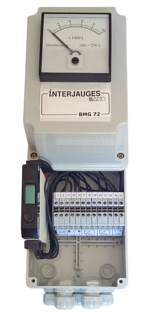 Aperçu interne : CUB 233, bornier, galvanomètre.